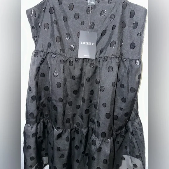 NWT: Black chiffon babydoll dress - Picture 4 of 4